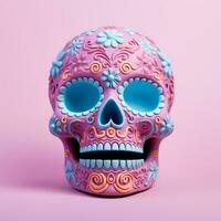 AI Generated The bright sugarloaf skull is made in Mexican traditions. photo