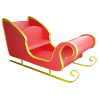 Sleigh clipart flat design icon isolated on transparent background, 3D render Christmas and winter concept png