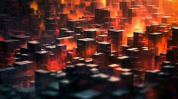 Abstract background with structure of cubes. Colorful cubes texture for technology backdrop. Generated AI. photo