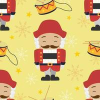 vector sin costura modelo con cascanueces personaje en dibujos animados estilo. cascanueces Navidad antecedentes