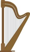 Vector illustration of vintage harp isolated in white background. Harp musical instrument template