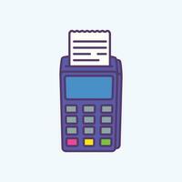 Payment Terminal with paper check, Card reader Machine, EDC Machine vector