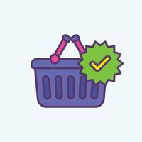 Shopping cart with green checkmark vector