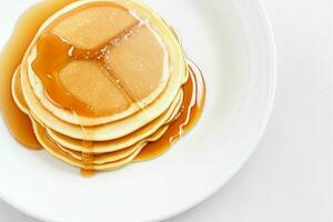 pancake with syrup glaze. AI Generative Pro Photo