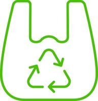 plastic bag recycle line icon illustration vector