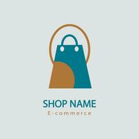 Online shopping logo design vector illustrator. online shopping bag logo concept design.