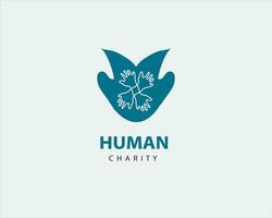 Professional blue charity and Foundation logo design vector