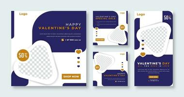 Valentine's Sale Social Media Post for Online Marketing Promotion Banner, Story and Web Internet Ads Flyer vector