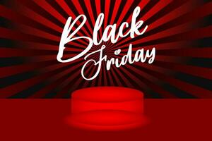 Black Friday elegant background and podium for a classy promotional event. vector