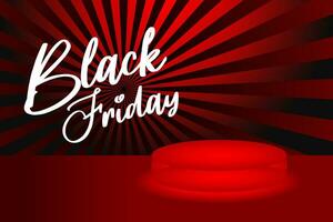 Black Friday elegant background and podium for a classy promotional event. vector