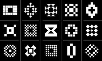 Digital technology pixel letter O logo, number 0 icon design vector