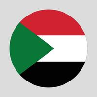 Sudan flag vector icon design. Sudan circle flag. Round of Sudan flag.