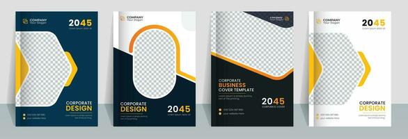 Business Book Cover Design Template. Abstract Business Annual Report Template bundle . vector