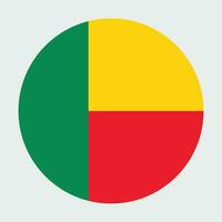 Benin flag vector icon design. Benin circle flag. Round of Benin flag.