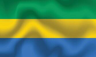 Flat Illustration of Gabon flag. Gabon flag design. Gabon Wave flag. vector