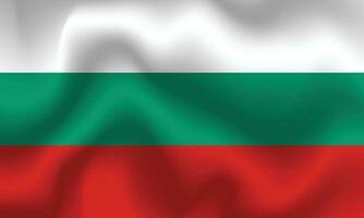 Flat Illustration of Bulgaria flag. Bulgaria flag design. Bulgaria Wave flag. vector