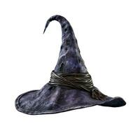 AI Generative Black halloween witch hat isolated on white background photo