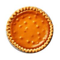 AI Generative Pumpkin pie isolated on white background. Thanksgiving Day photo