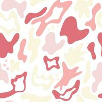 Colorful abstract organic shape print seamless pattern illustration in retro style. vector