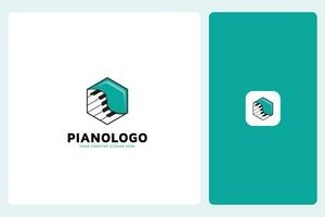 Modern Piano Music Logo Design Template vector