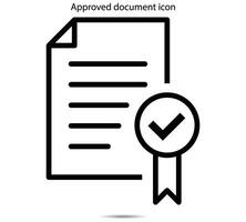 Approved document icon, Vector illustration