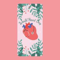 World Heart Day Vector Art. Simple designs Heart Day Celebration