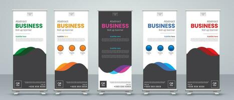 wave Roll up banner design vector