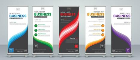 wave roll up banner design vector