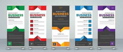 Abstract roll up banner design vector