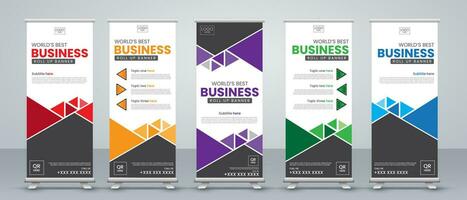 Abstract roll up banner design vector