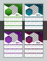 Vector Wall Calendar Design Template 2024