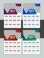 Vector Wall Calendar Design Template 2024