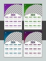 Vector Wall Calendar Design Template 2024