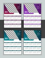 Vector Wall Calendar Design Template 2024