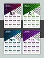 Vector Wall Calendar Design Template 2024