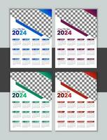 vector pared calendario diseño modelo 2024