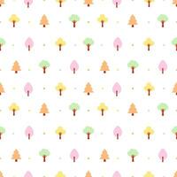 Seamless pattern of tree and plants, pastel color, background for design, decoration, printing vector