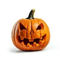 Halloween pumpkin fruit on isolated white background, AI Generative photo