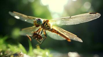 a dragonfly flies carrying insects, AI Generative photo