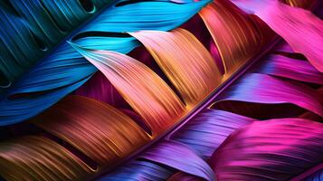 colorful and bright tropical leaves, AI Generative photo