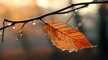 arboles cuyo hojas otoño apagado dejando solamente seco leña menuda detrás, ai generativo foto