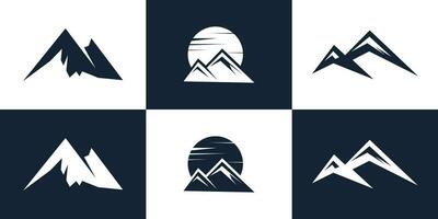 Mountain logo design unique creative concept Premium Vector