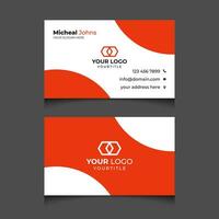 orange color business card vector template design