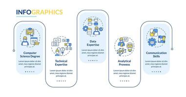 2D AI engineer vector infographics template, data visualization with 5 steps, process timeline chart.