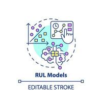 2D editable multicolor icon RUL models concept, simple isolated vector, predictive maintenance thin line illustration. vector