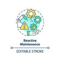 2D editable multicolor icon reactive maintenance concept, simple isolated vector, predictive maintenance thin line illustration. vector