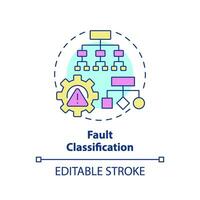 2D editable multicolor icon fault classification concept, simple isolated vector, predictive maintenance thin line illustration. vector