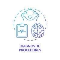 diagnóstico procedimientos azul degradado concepto icono. pulmonar función prueba. corazón ritmo. niño salud. pediátrico medicina resumen idea Delgado línea ilustración. aislado contorno dibujo vector