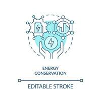 Editable energy conservation linear concept, isolated vector, blue thin line icon representing carbon border adjustment. vector