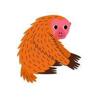 Vector illustration of cute cartoon uakari isolated on white background.